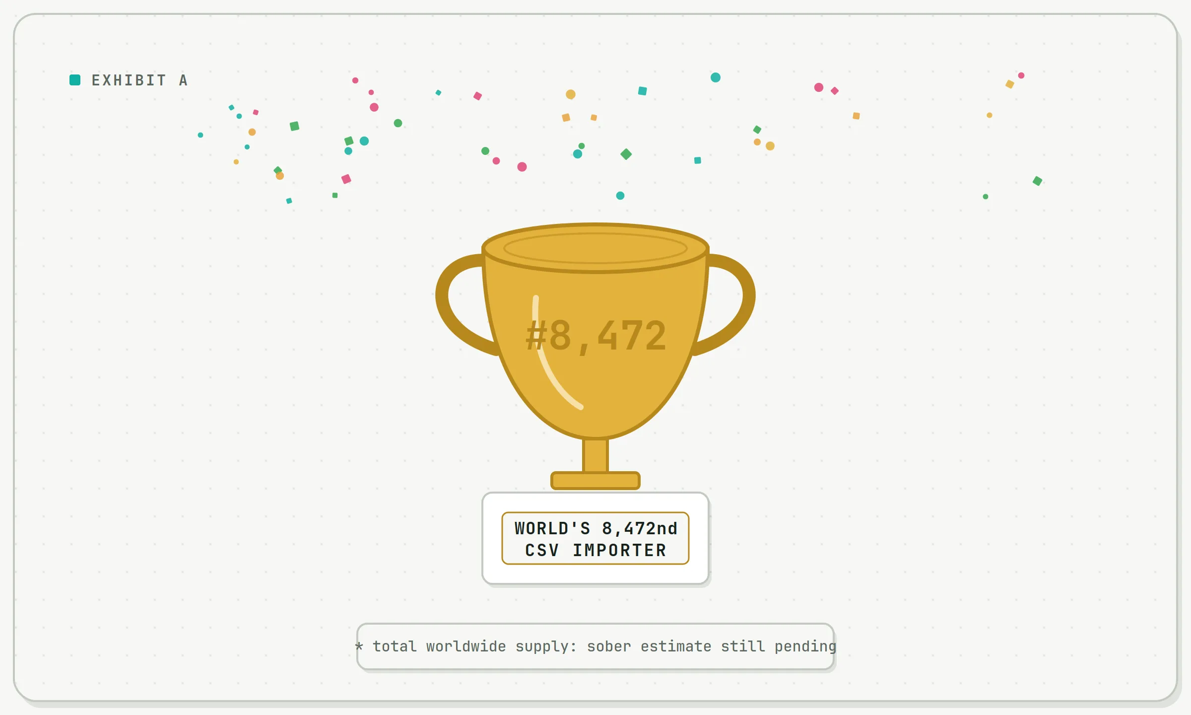 left World's 8,472nd CSV Importer trophy